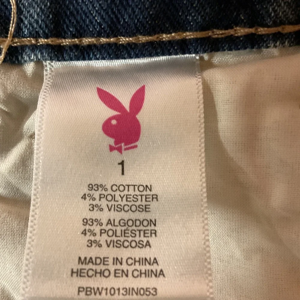 Playboy PacSun Distressed Stars & Bunny Patched Wide-Leg Denim Pants Size 28 NWT